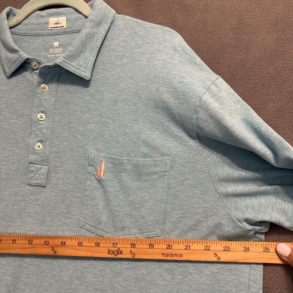 Johnnie-O Hangin Out Polo Shirt Pocket Mens XXL Blue Golf Stretch Performance - Picture 6 of 9